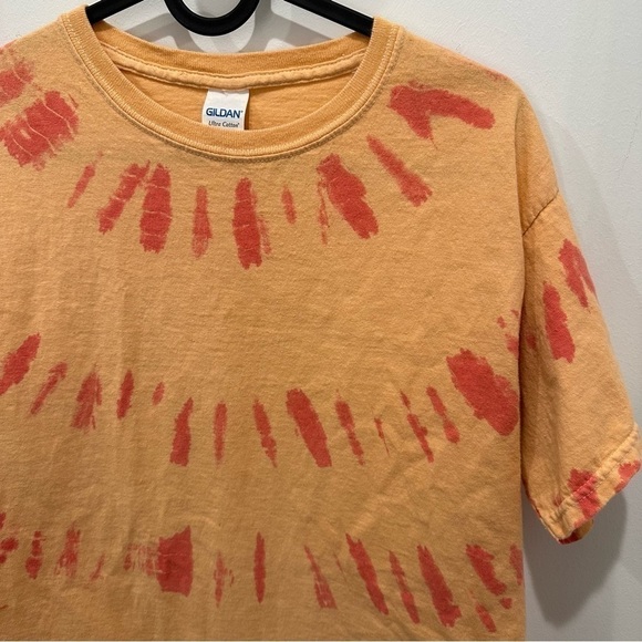 Gildan Orange Monochrome Tie Dye 100% Cotton T-Shirt - Picture 2 of 4